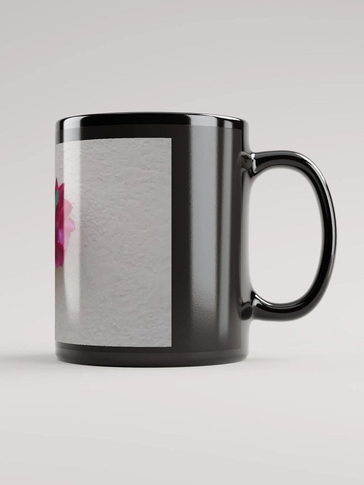 Black Glossy Mug ( rose ) product image (2)