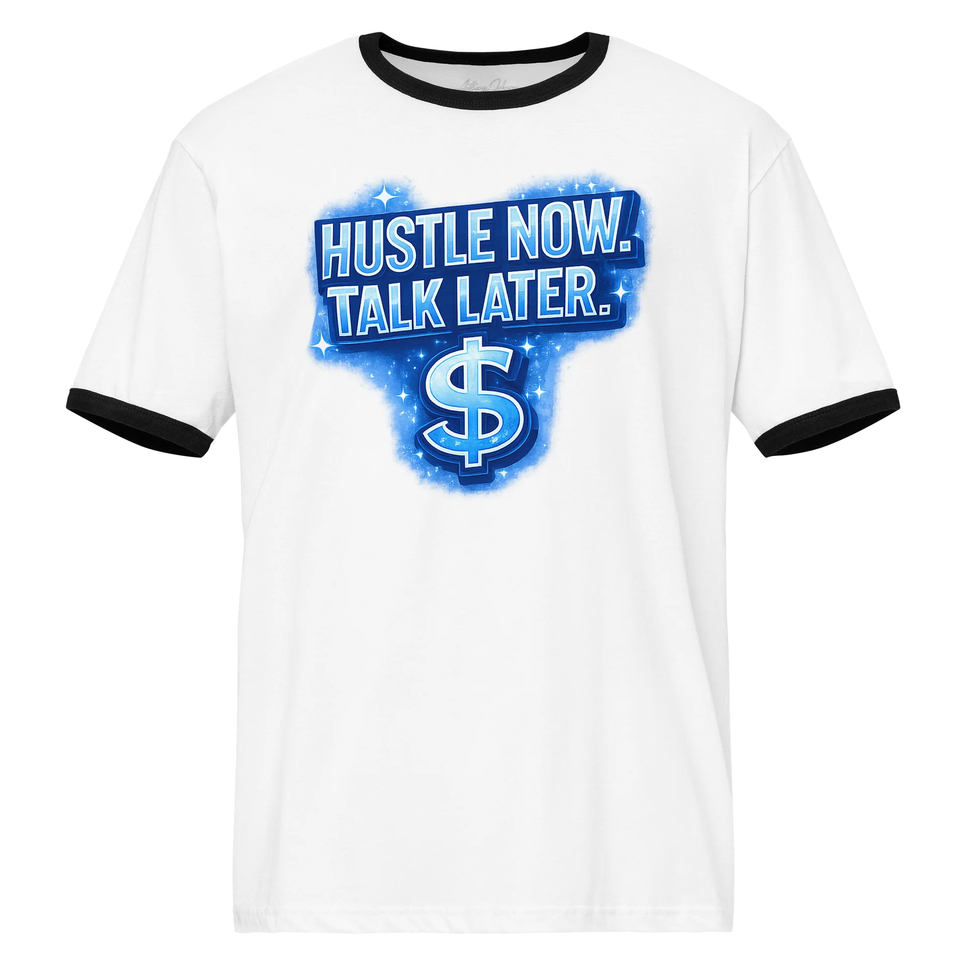 HUSTLE NOW TALK LATER Ringer Tee | product image (1)