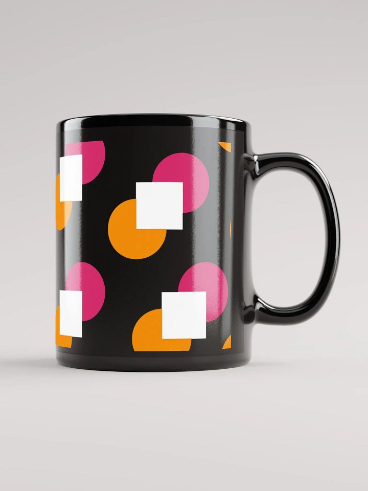 Circles and Squares Pattern Design Black Mug product image (1)