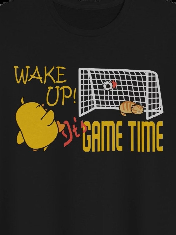 Soccer Cat (WAKE UP, It's GAME TIME) - Unisex Youth Heavyweight T-shirt product image (1)
