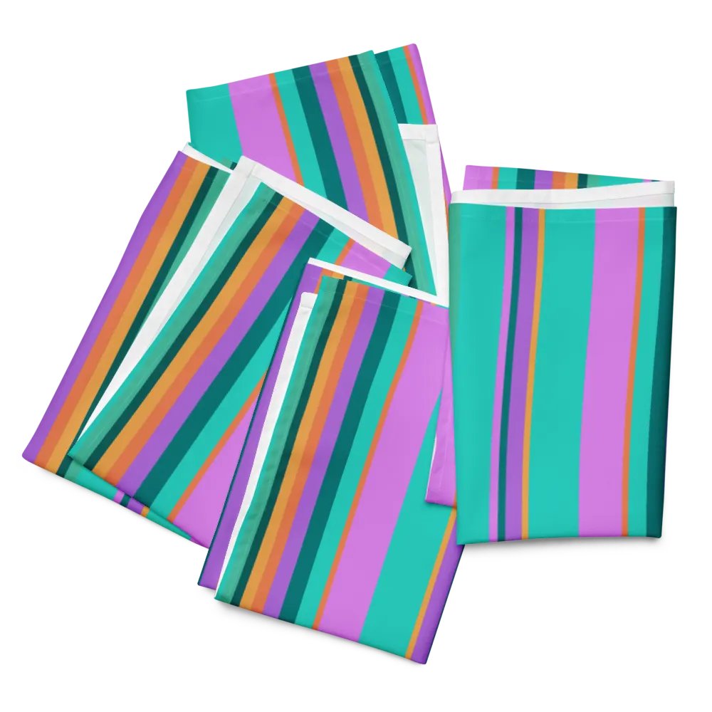 Set of Colorful Striped Party Time! Cloth Napkins product image (8)