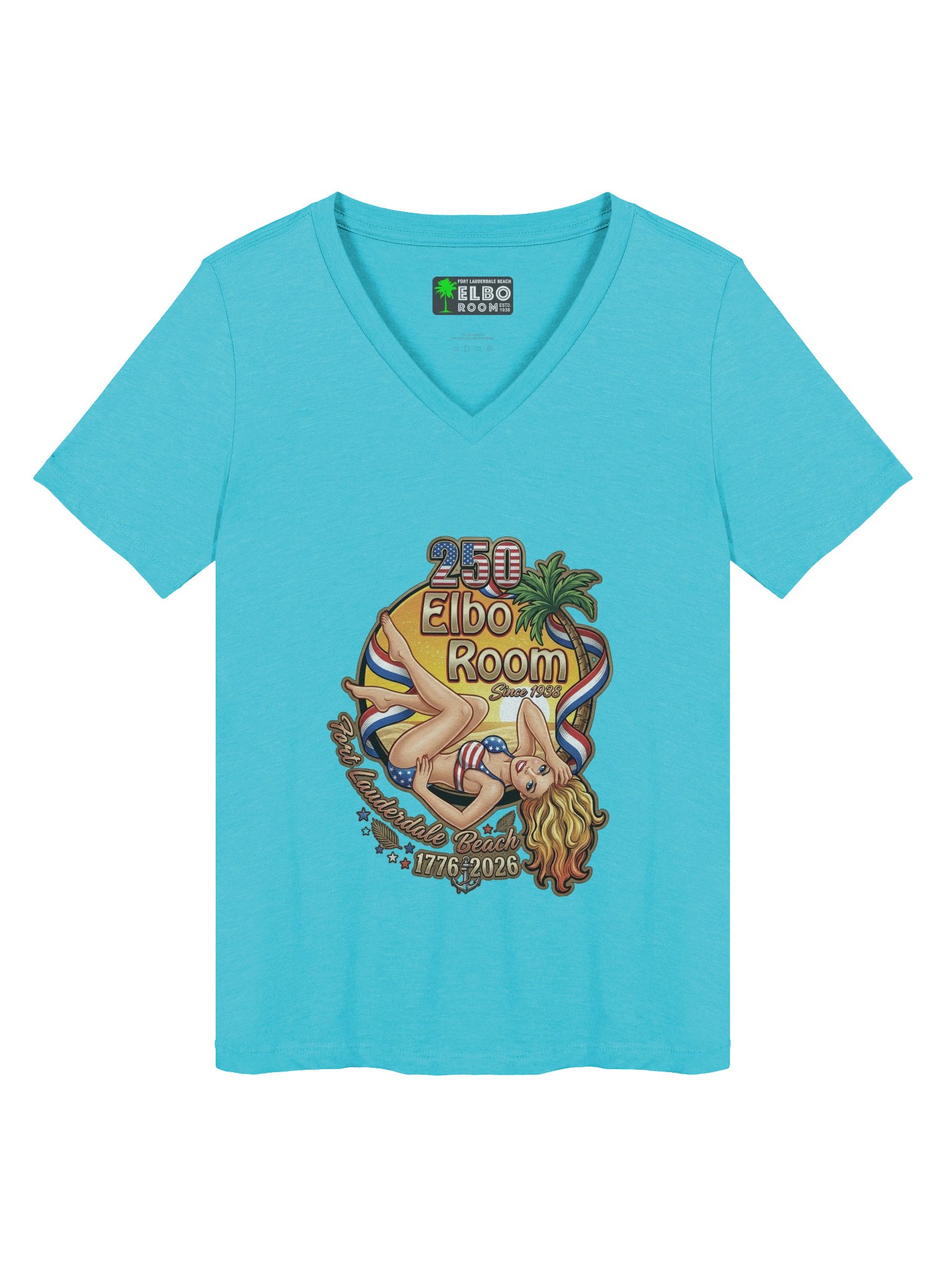 America 250 Ladies V-Neck Tee | Elbo Room 1776-2026 Edition product image (5)
