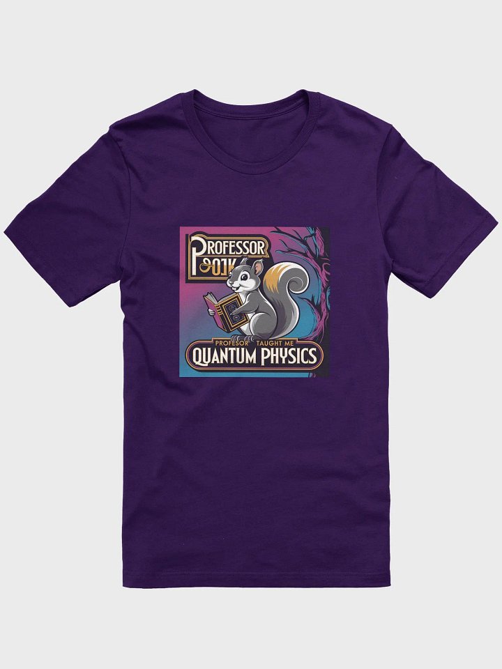 Super Soft and Flattering Tee: Professor Pooky Taught Me Quantum Physics, Purple with book and tree product image (1)