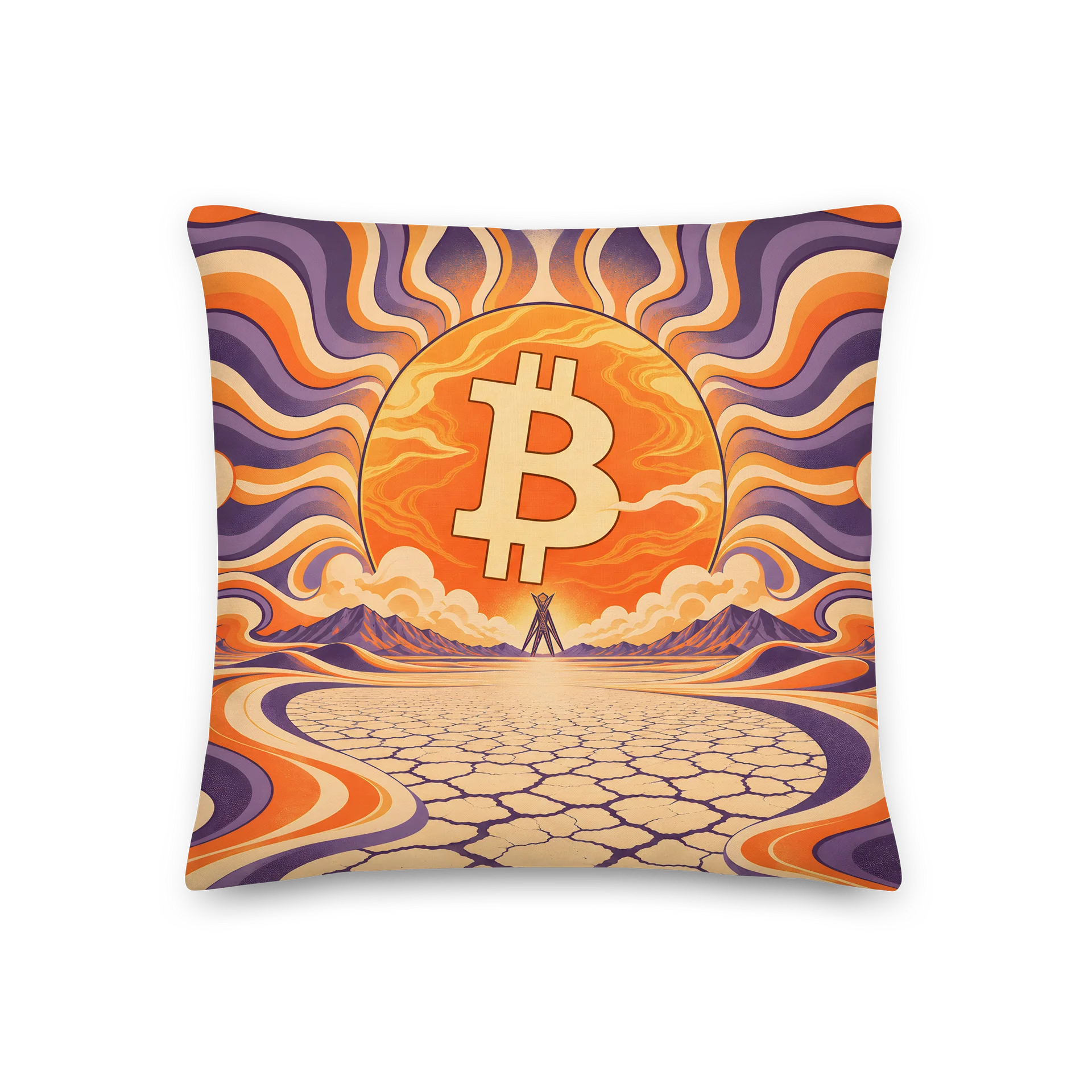 Desert Flame / Playa Sun Reversible Bitcoin Pillow product image (2)