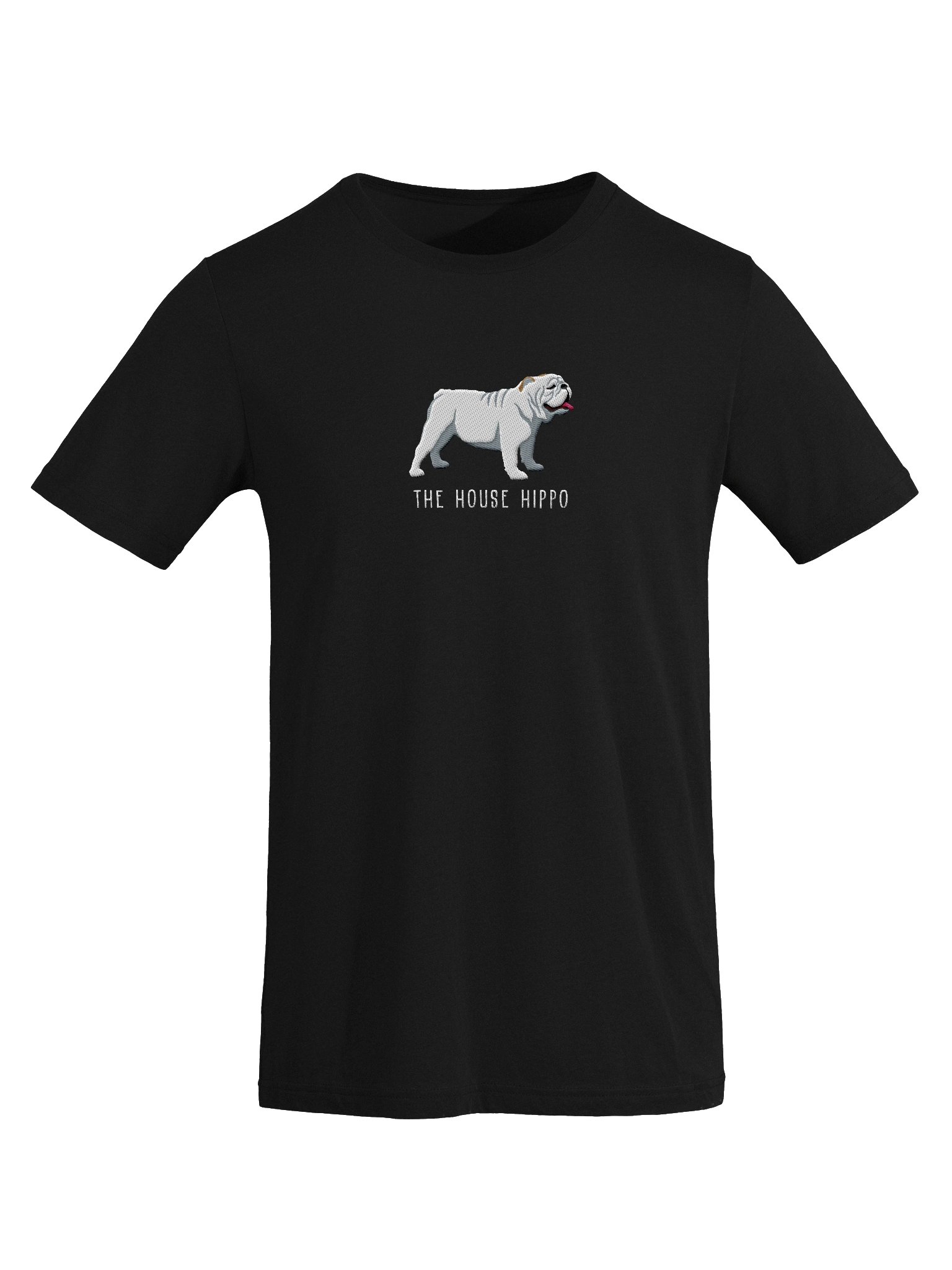 The House Hippo T-Shirt(Embroidered) of an English Bulldog(White) product image (43)