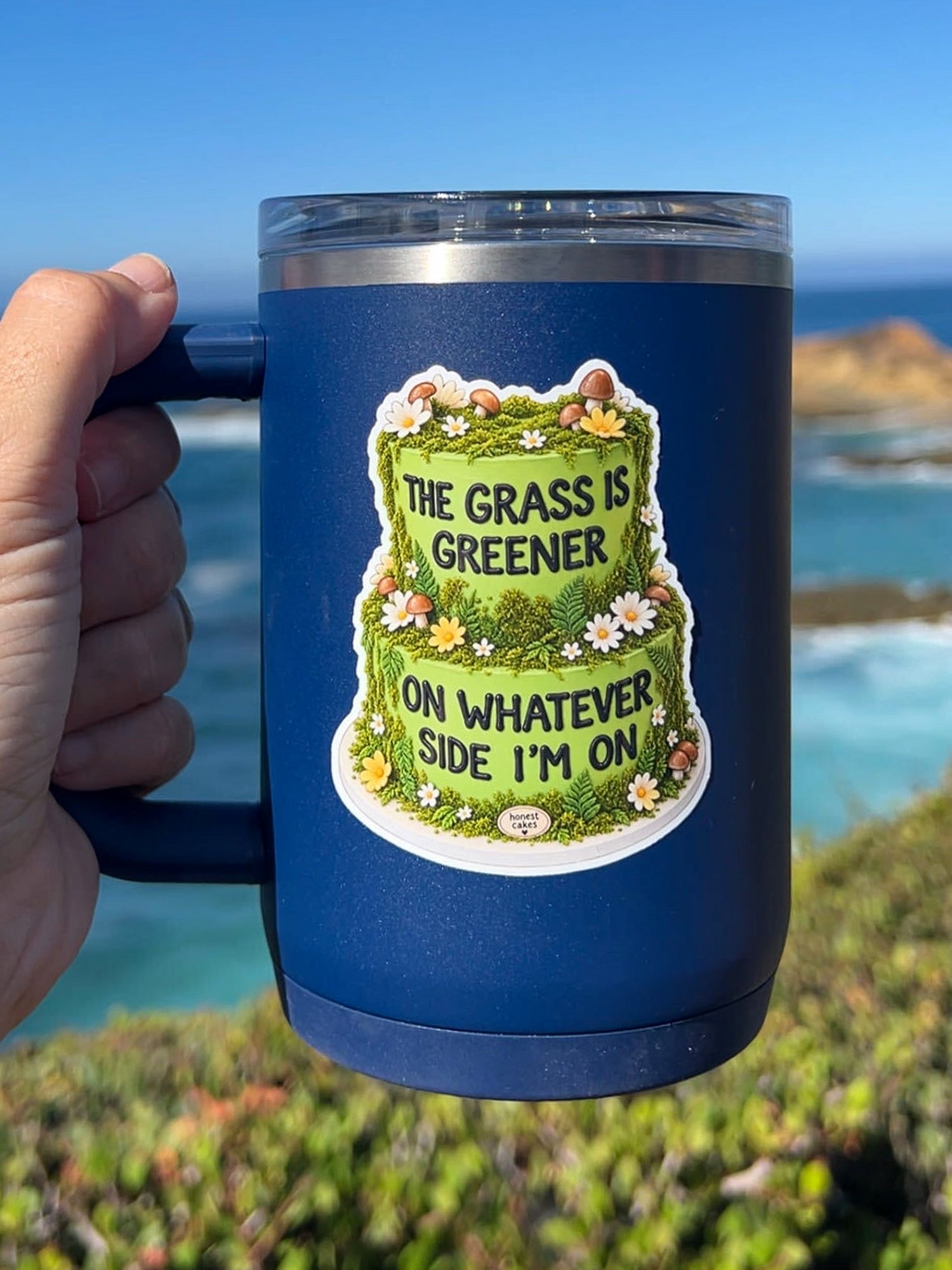 VINYL STICKER: Grass Is Greener Whatever Side I'm On - FREE SHIPPING product image (2)