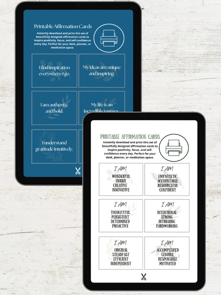 68 Affirmation Cards (+16 Bonus Write-In Cards) for Daily Life Alignment product image (1)