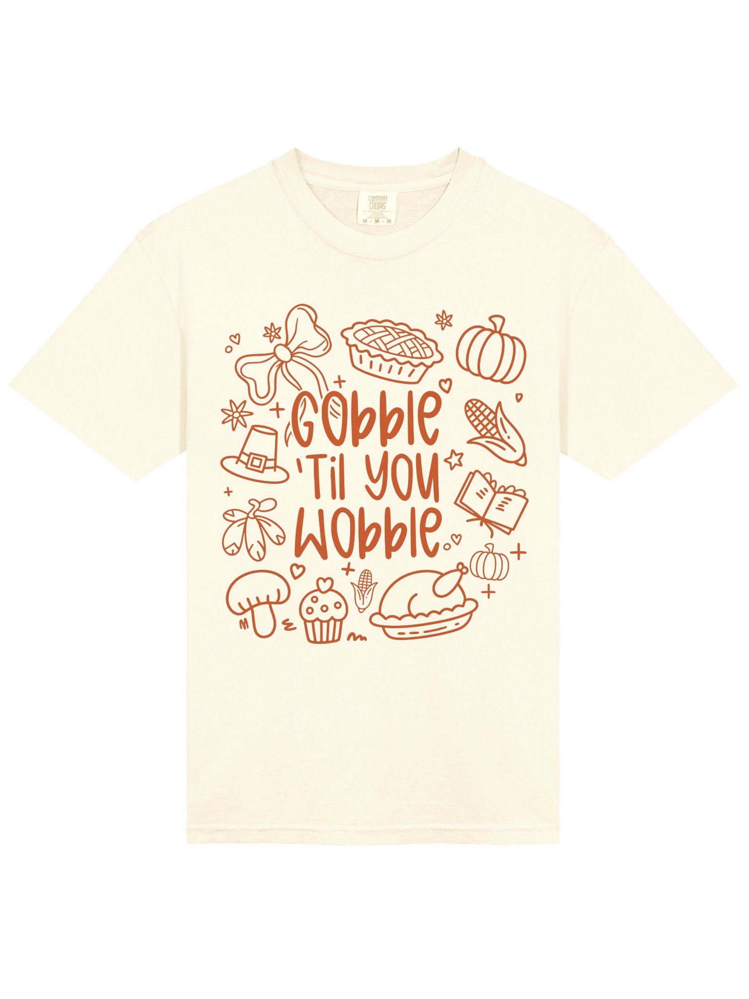 Gobble ’Til You Wobble Comfort Colors T-Shirt | Thanksgiving Food Tee product image (11)