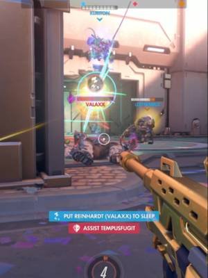 Slept the enemy Rein… ours showed up for the finish 💀 #overwatch #overwatch2 #overwatch2clips #ana #reinhardt