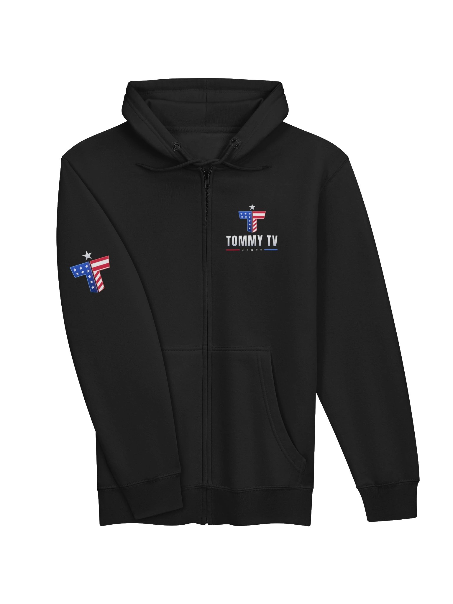 Tommy TV Patriotic Flag Logo - Printed Zip Hoodie product image (3)