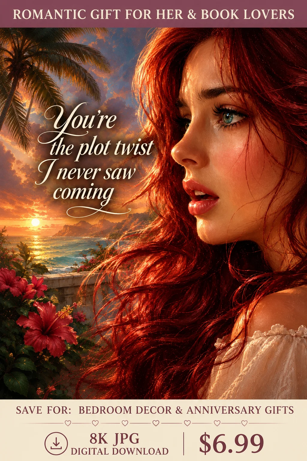 Plot Twist Quote - 8K Romantic Tropical Wall Art JPG 300DPI product image (1)