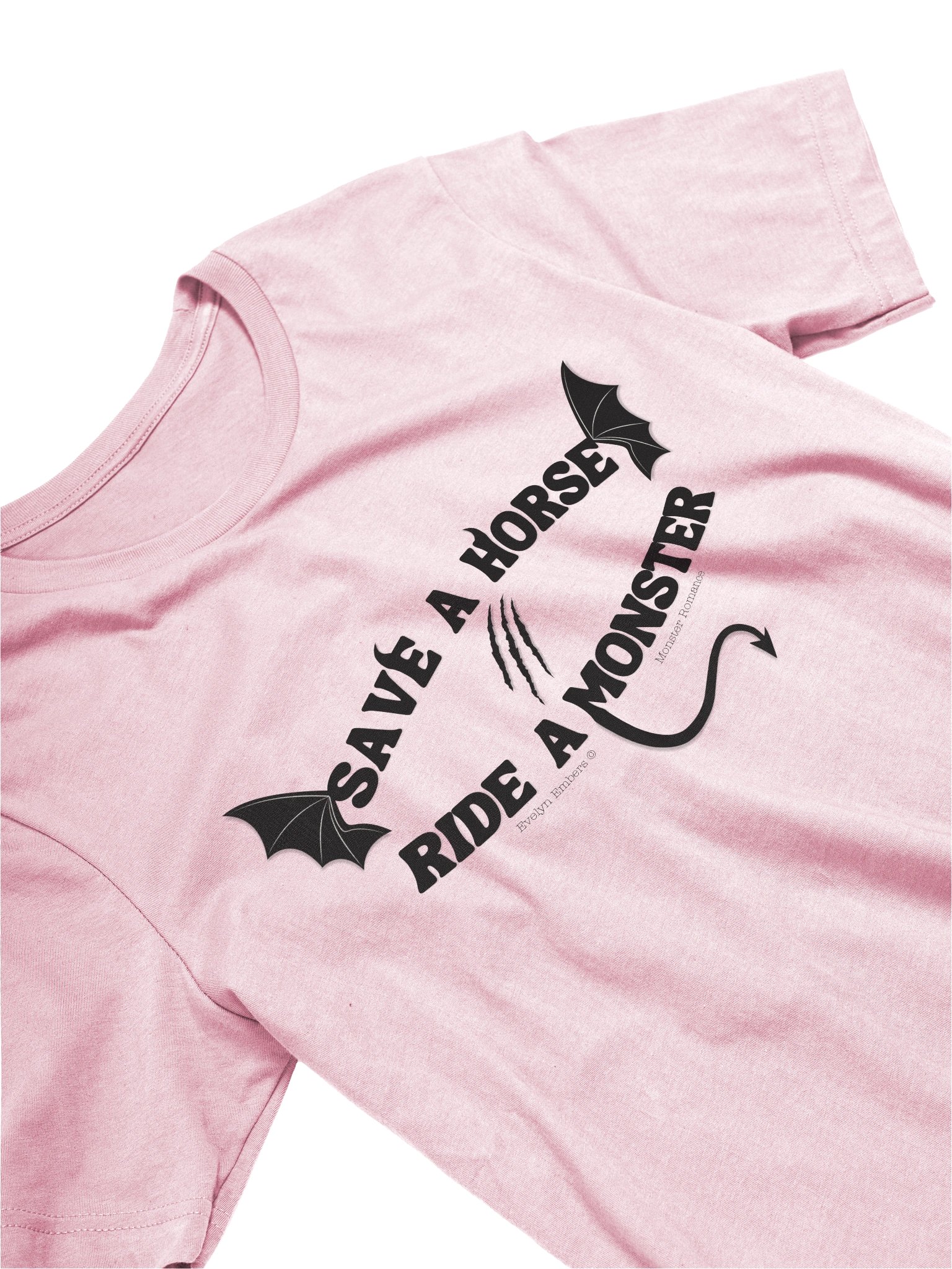 "Save a Horse Ride a Monster" Bella+Canvas T-Shirt - black text on light colors product image (27)