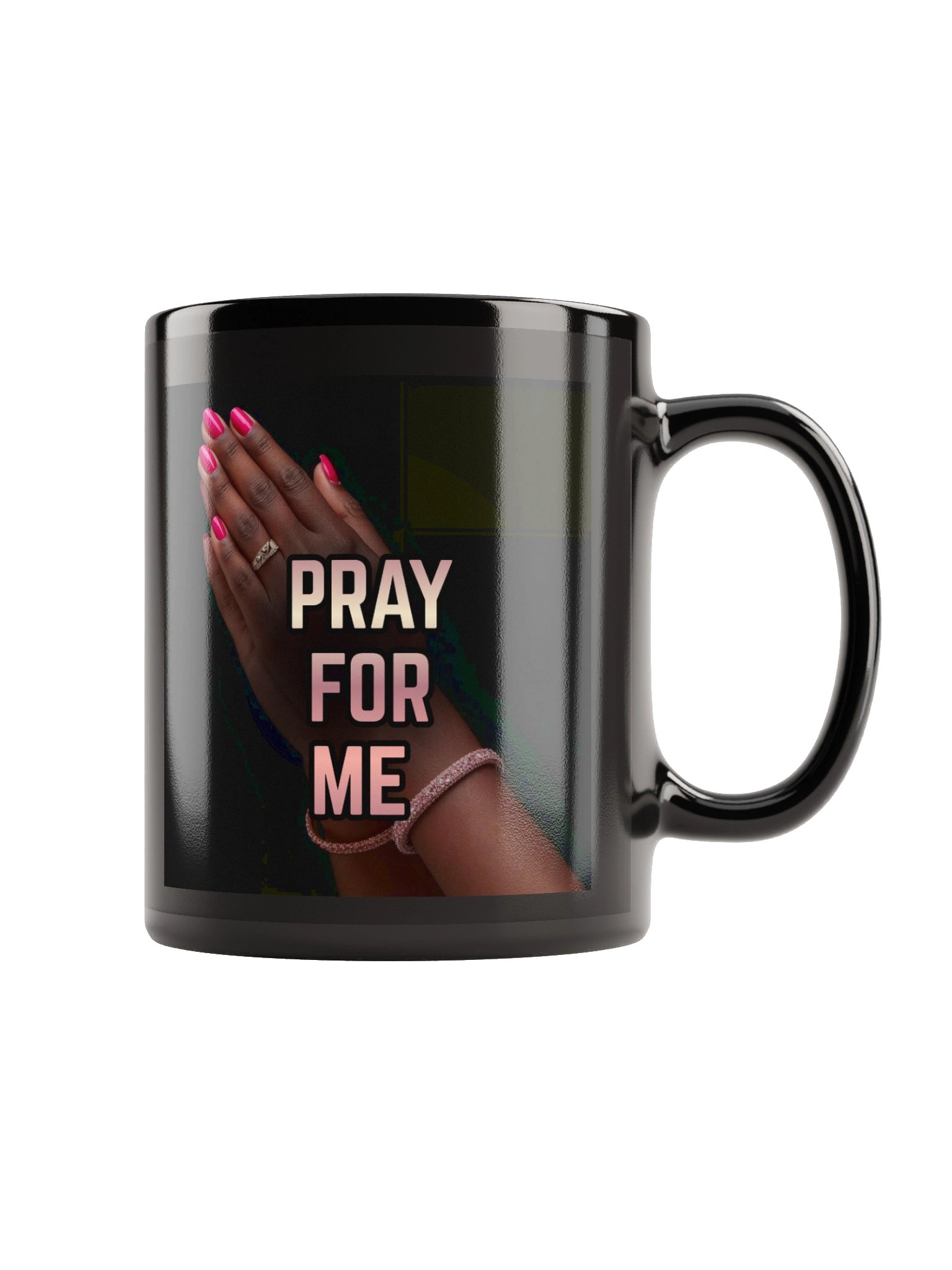 Pray for Me Black Glossy Mug product image (1)