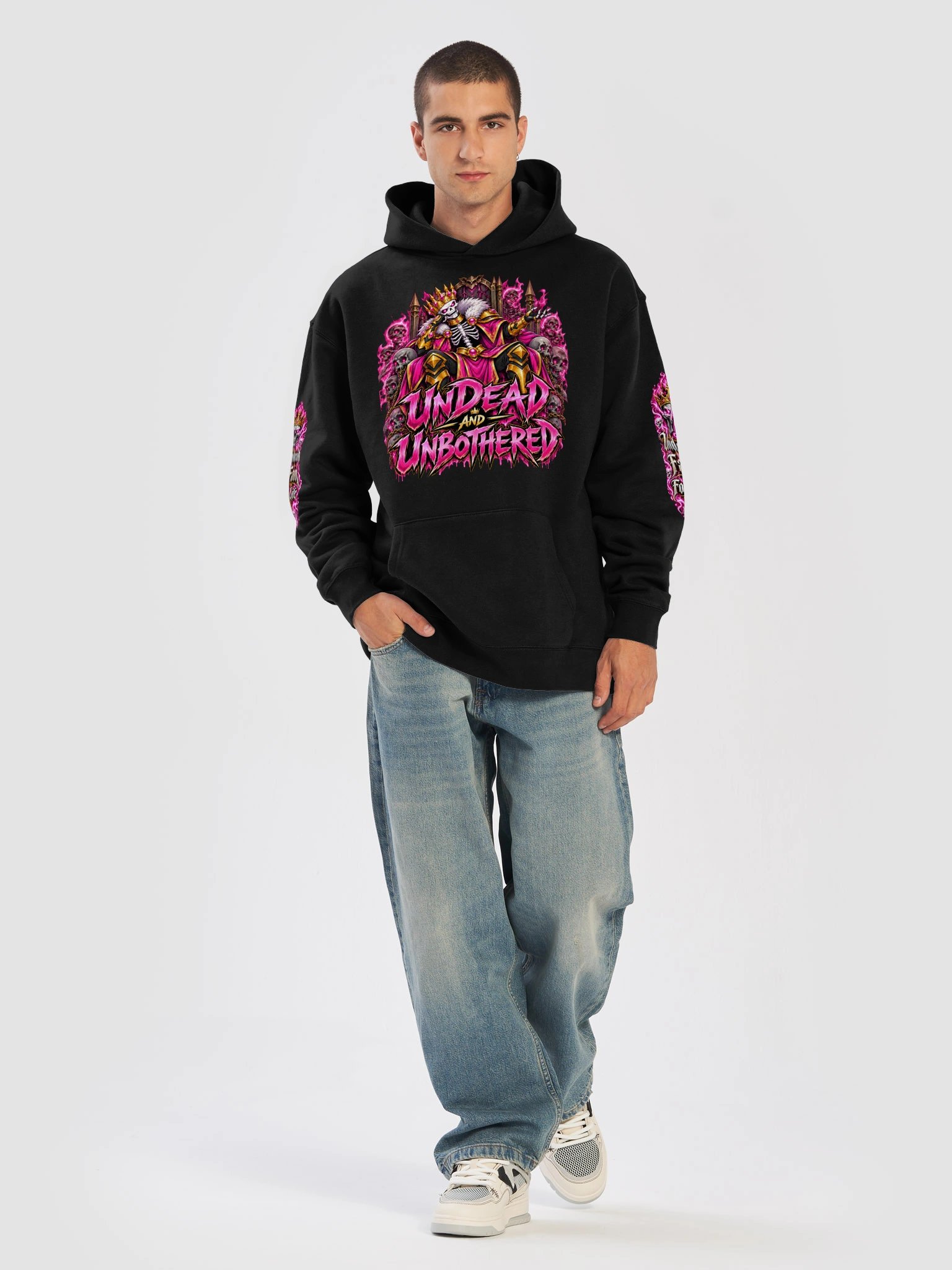 Undead and Unbothered Hoodie (Pink) product image (5)