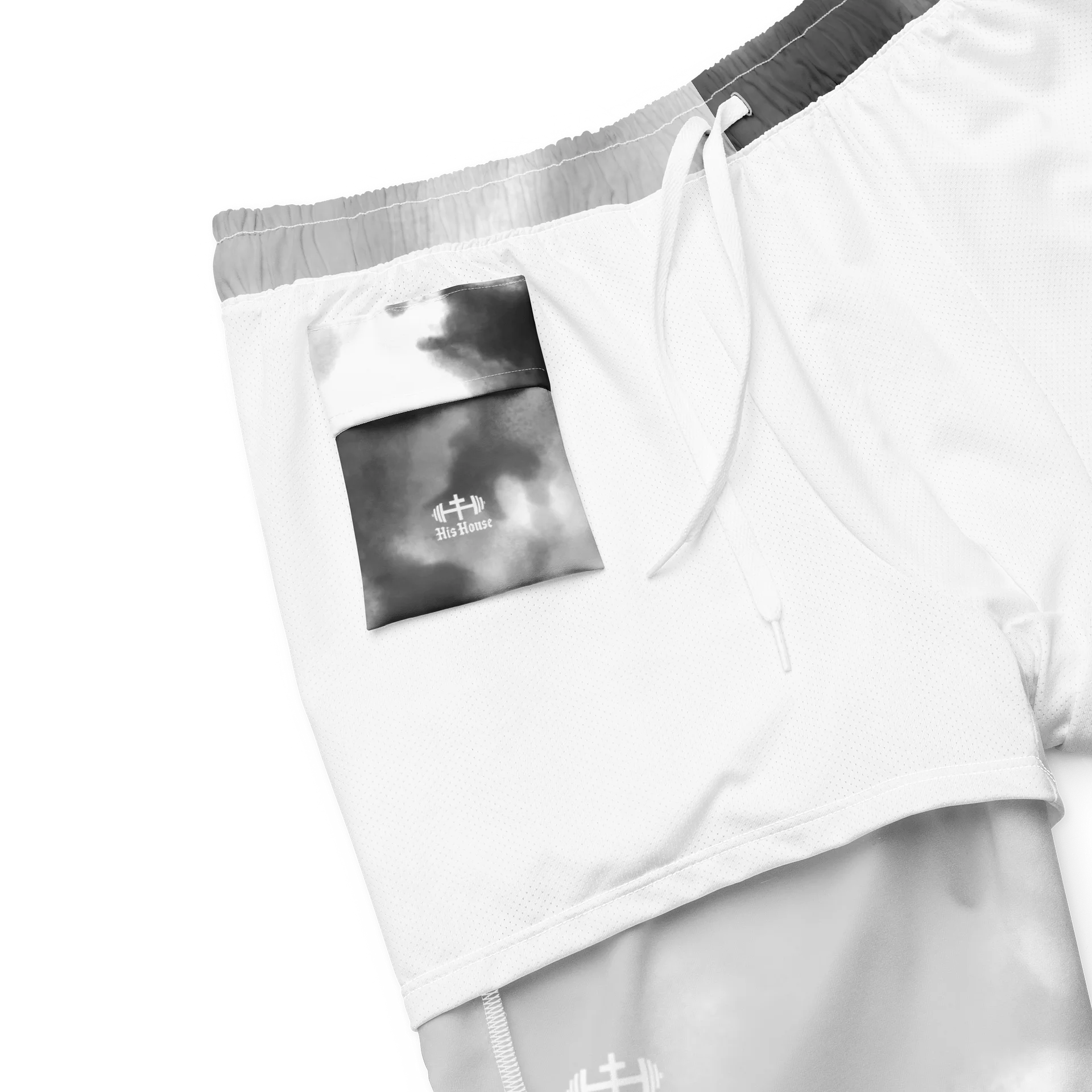 His House Mens Swimsuit - B&W Tie Dye product image (8)