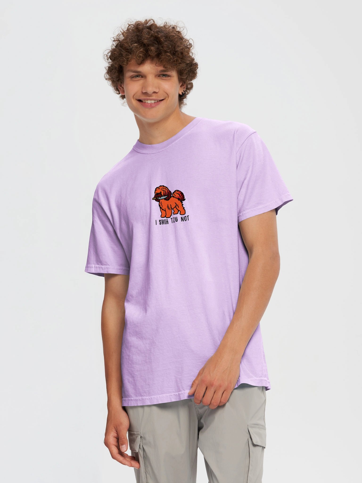 I Shih Tzu Not Funny Chibi-Style Embroidered T-Shirt for Shih Tzu(Red) Owners product image (95)