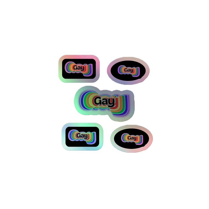 LGBTQIAP2S+ 2025, Rainbow Gay, Holo Sticker Pack product image (1)