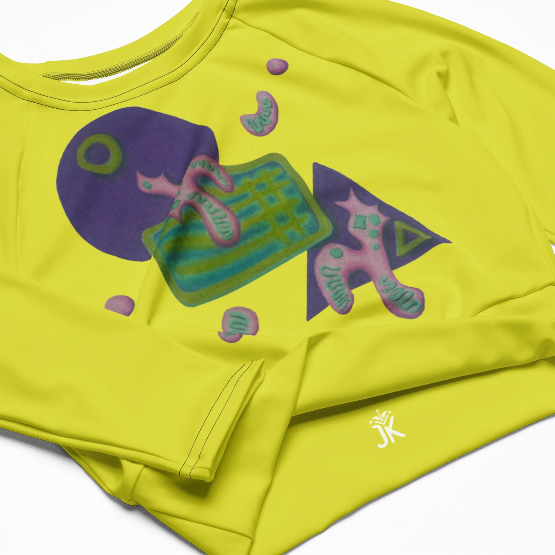 Shape Shenanigans Yellow Long Sleeve Crop Top product image (5)