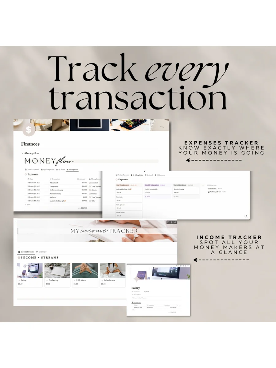 Aesthetic Notion Financial Planner Template product image (5)