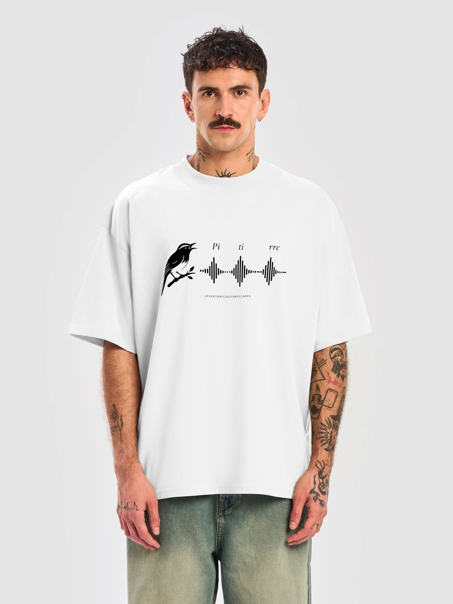 Pitirre Soundwave T-Shirt — Monochrome product image (5)