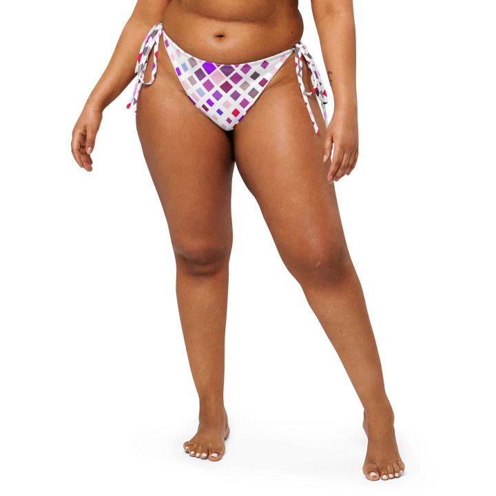 Colorful Square Pattern Design String Bikini Bottom - v2 product image (1)