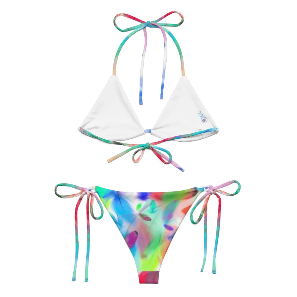 Colorful Feather Pattern Design String Bikini - v2 product image (5)