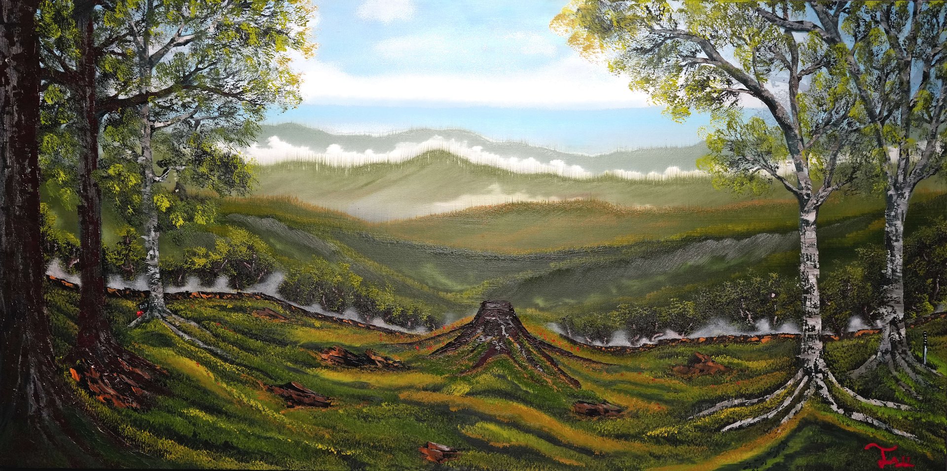 The Reach Between Worlds (Comission/Original) 24x48 Canvas product image (1)