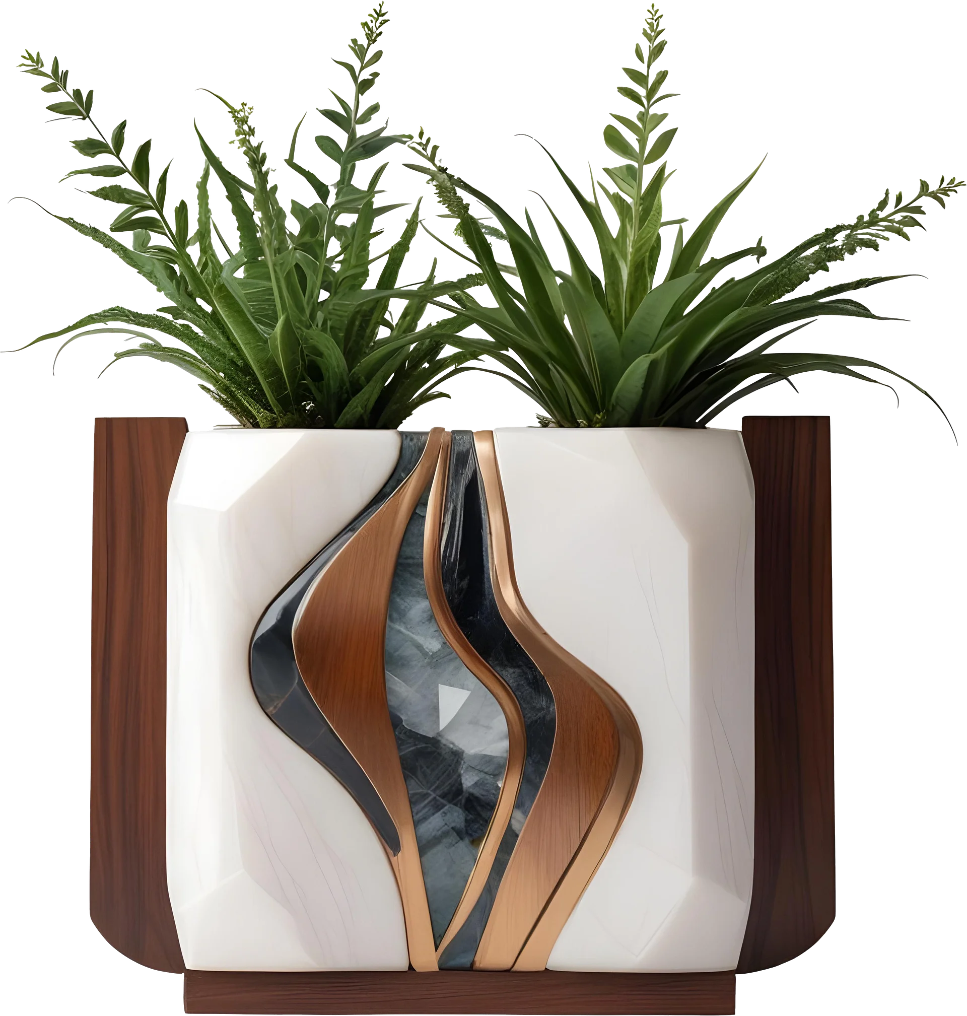 Dream of Eternity Collection – Art Deco Double Planter – PNG product image (1)