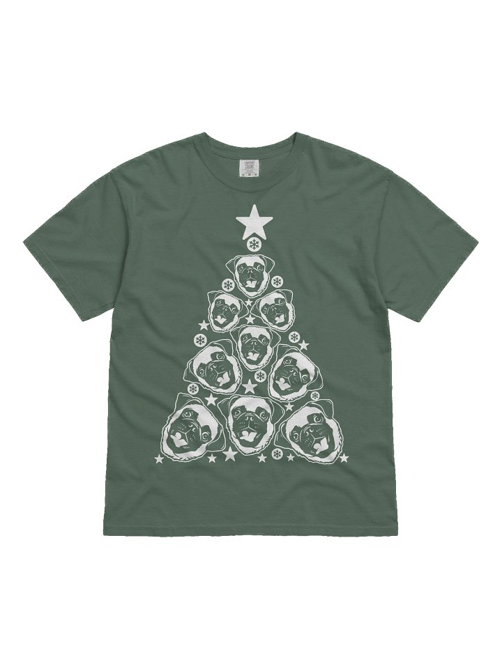 Pug(2) Christmas Tree T-Shirt product image (2)