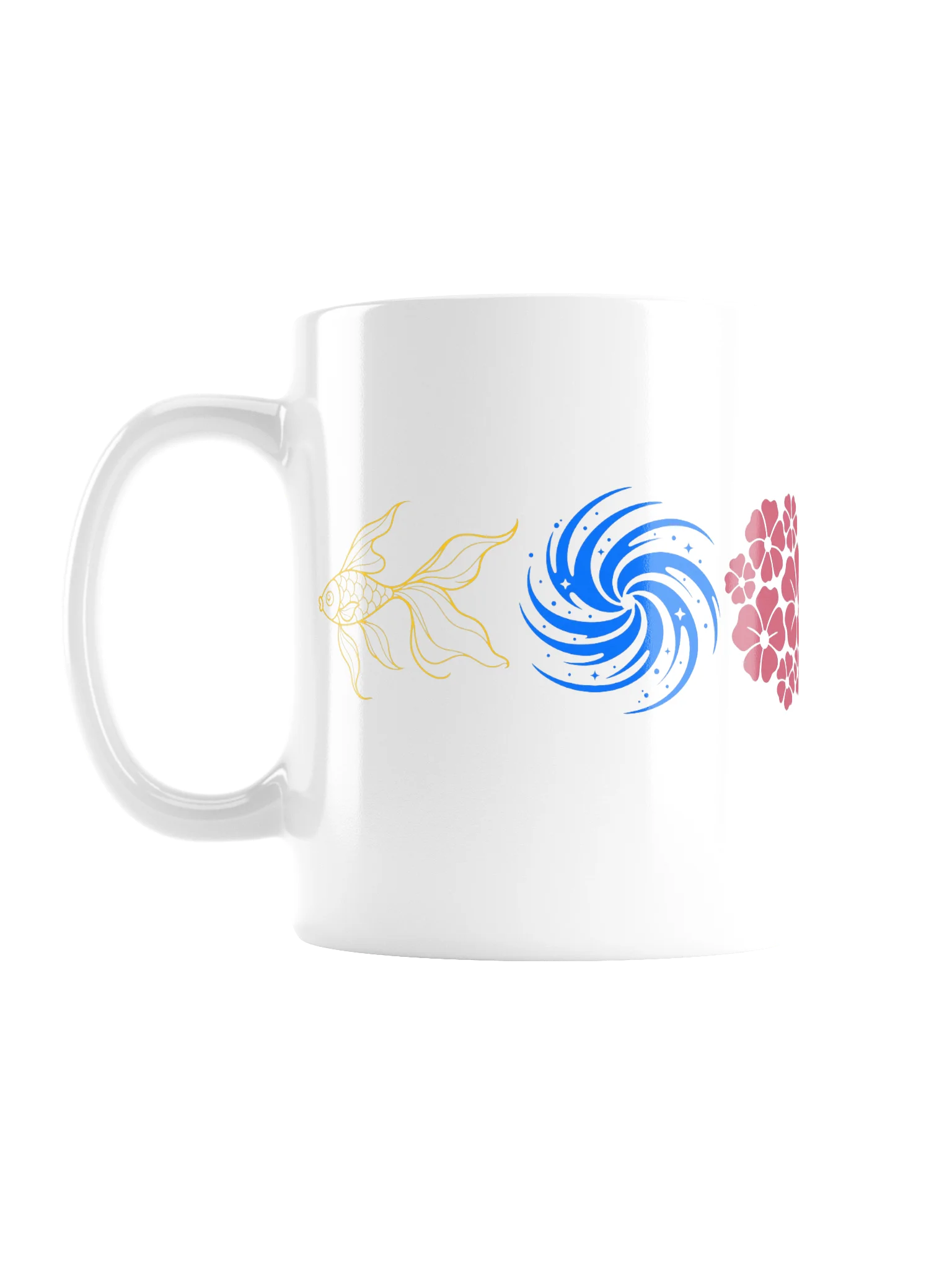 Fish, Spiral, Flowers, Robot, Earth, Tea-cup (White) product image (1)