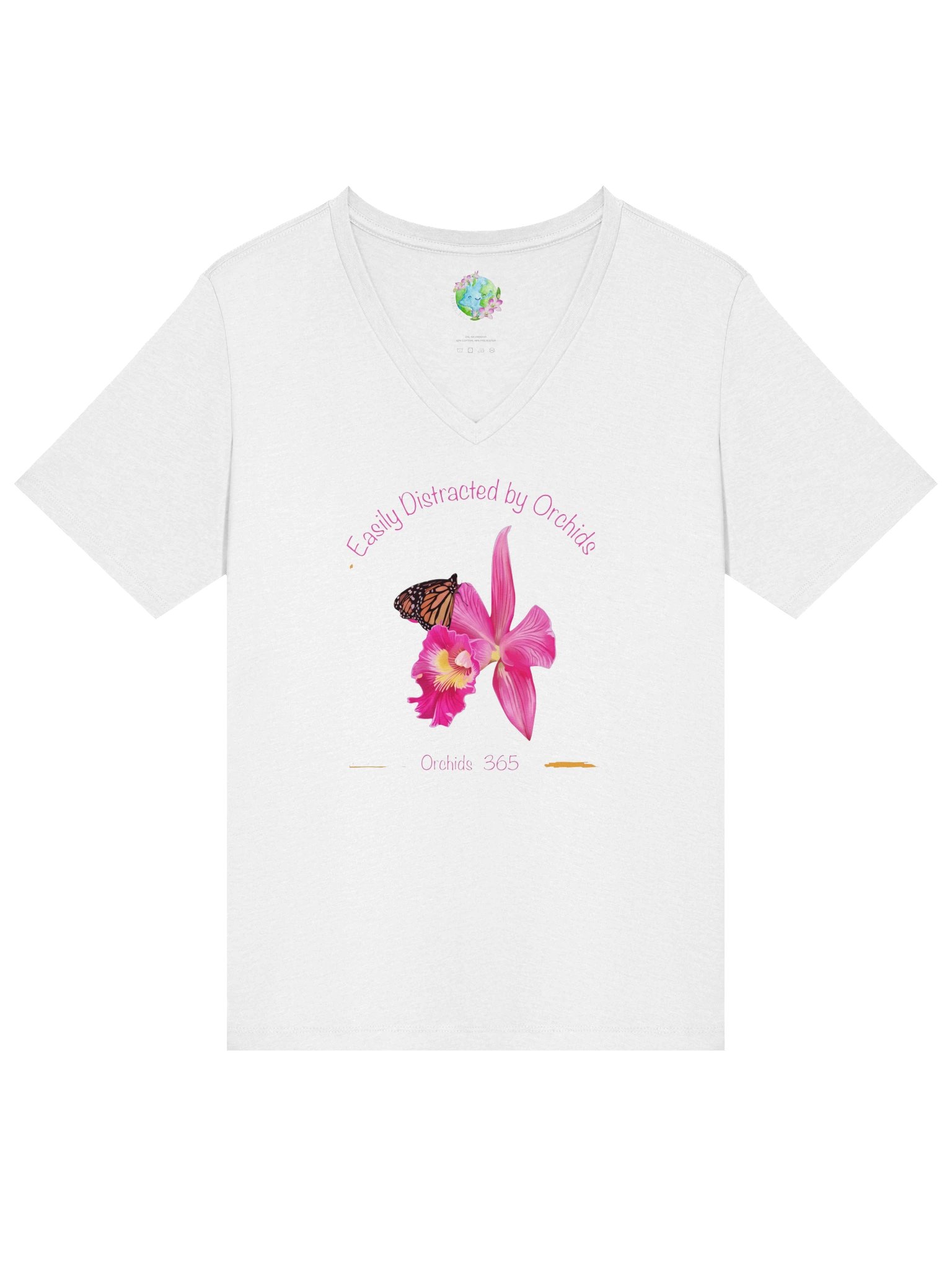 Easily Distracted By Orchids Women’s relaxed v-neck t-shirt product image (4)