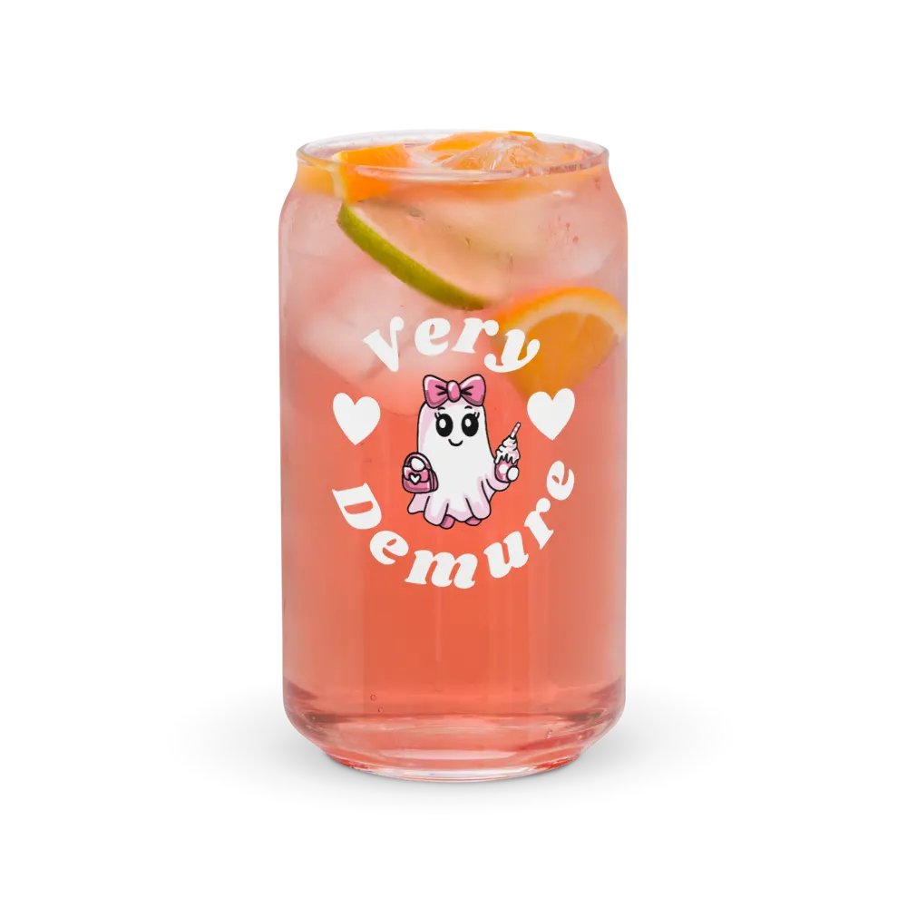 Very Demure Cute Ghost Design 16oz Can-Shaped Drinking Glass product image (3)