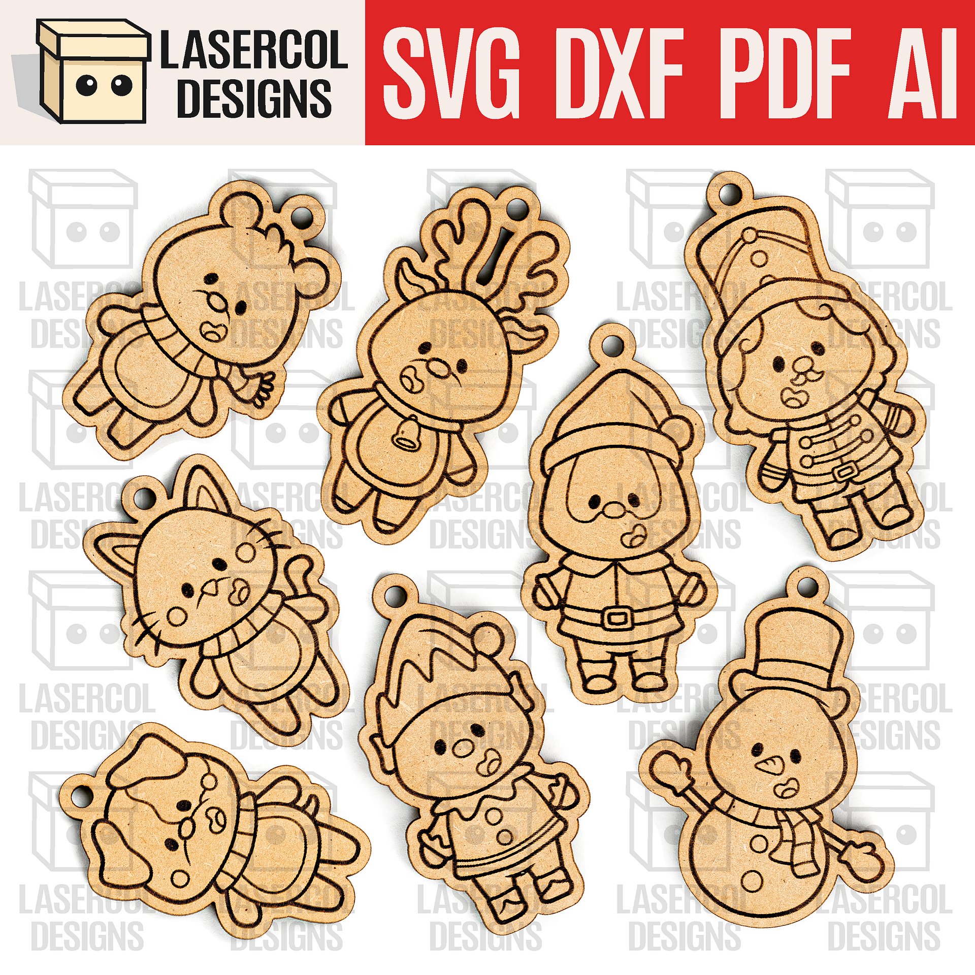 Christmas Ornaments Bundle Set 2 (+60) - Laser Cut Files product image (7)