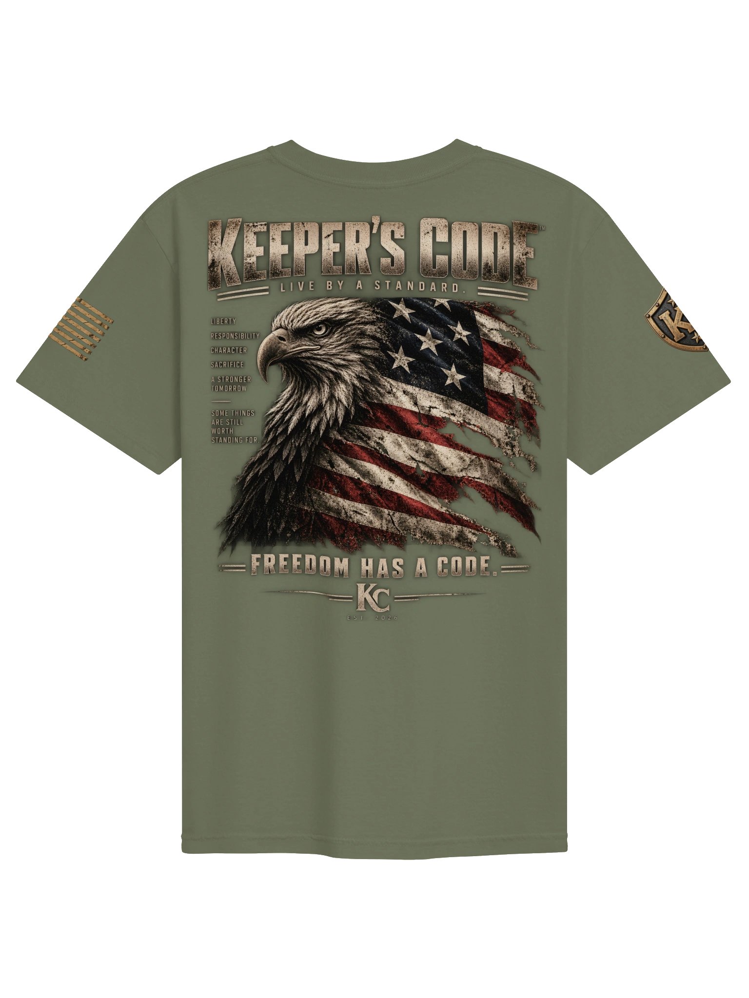Men’s Freedom Has A Code Patriotic Eagle Graphic T-Shirt product image (3)