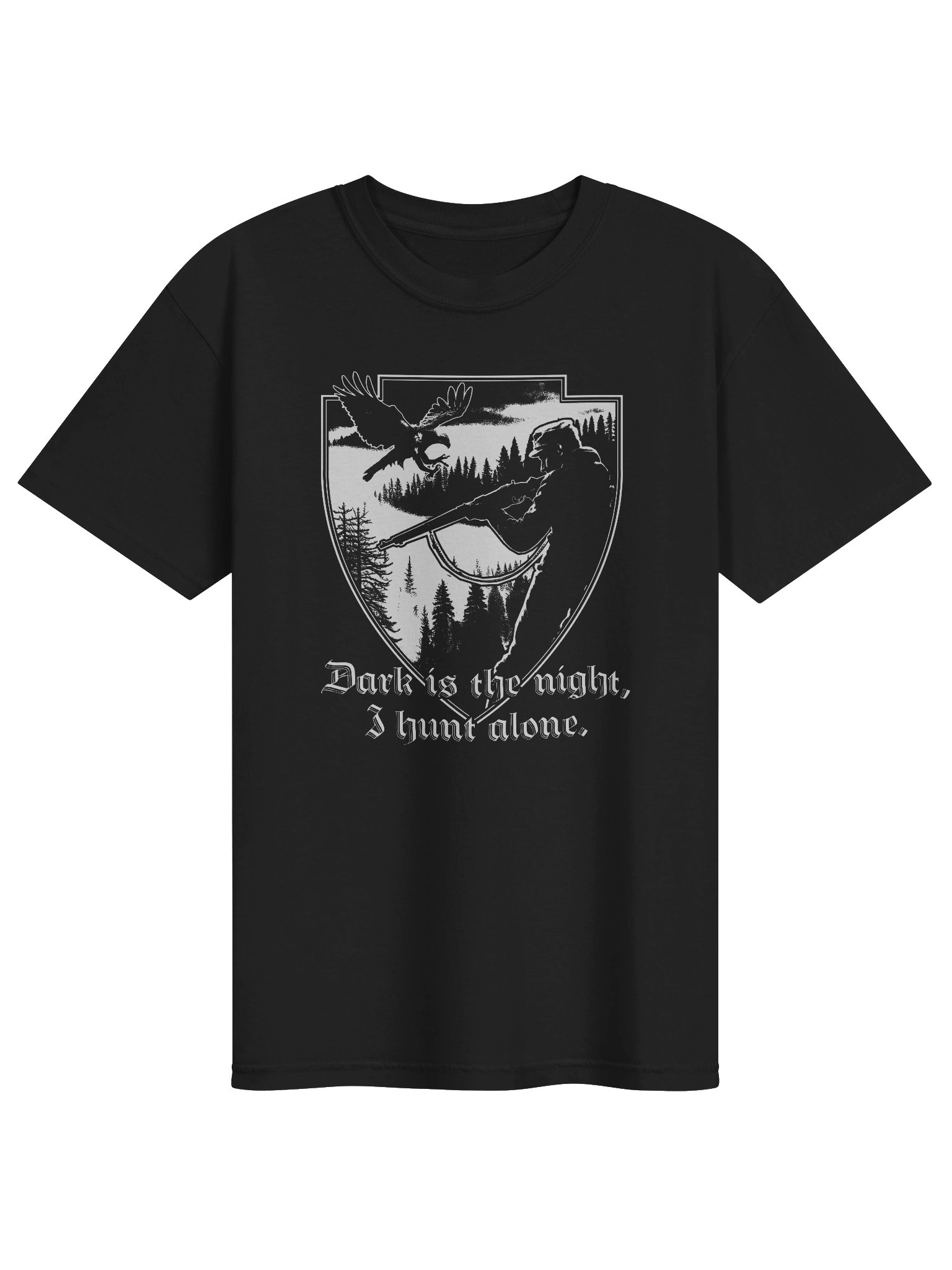 "I HUNT ALONE" TSHIRT BACKPRINT product image (1)