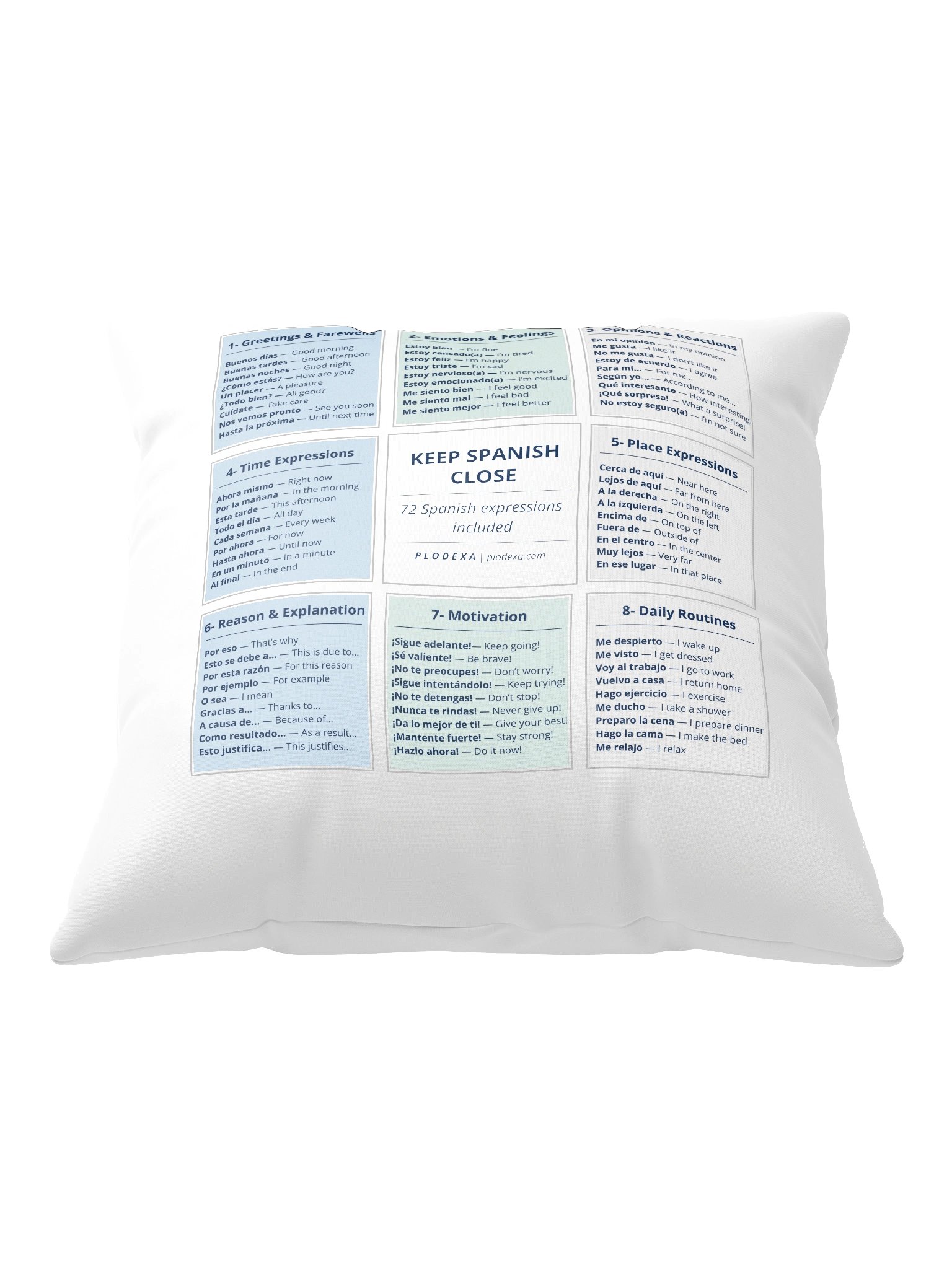 Keep Spanish Close: 72 Spanish Expressions Pillow product image (2)