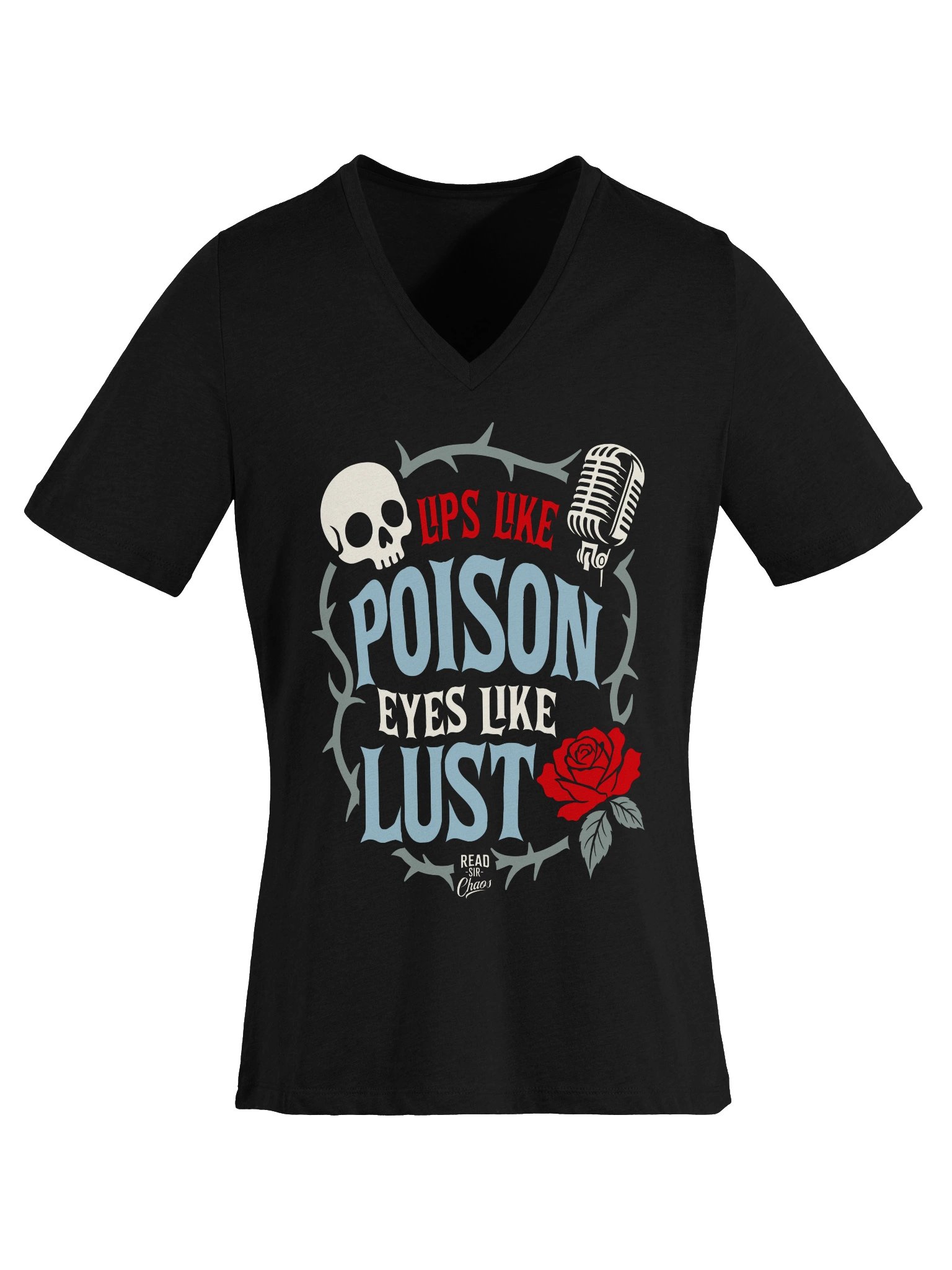 Lips Like Poison VNeck Tshirt (Color) product image (5)