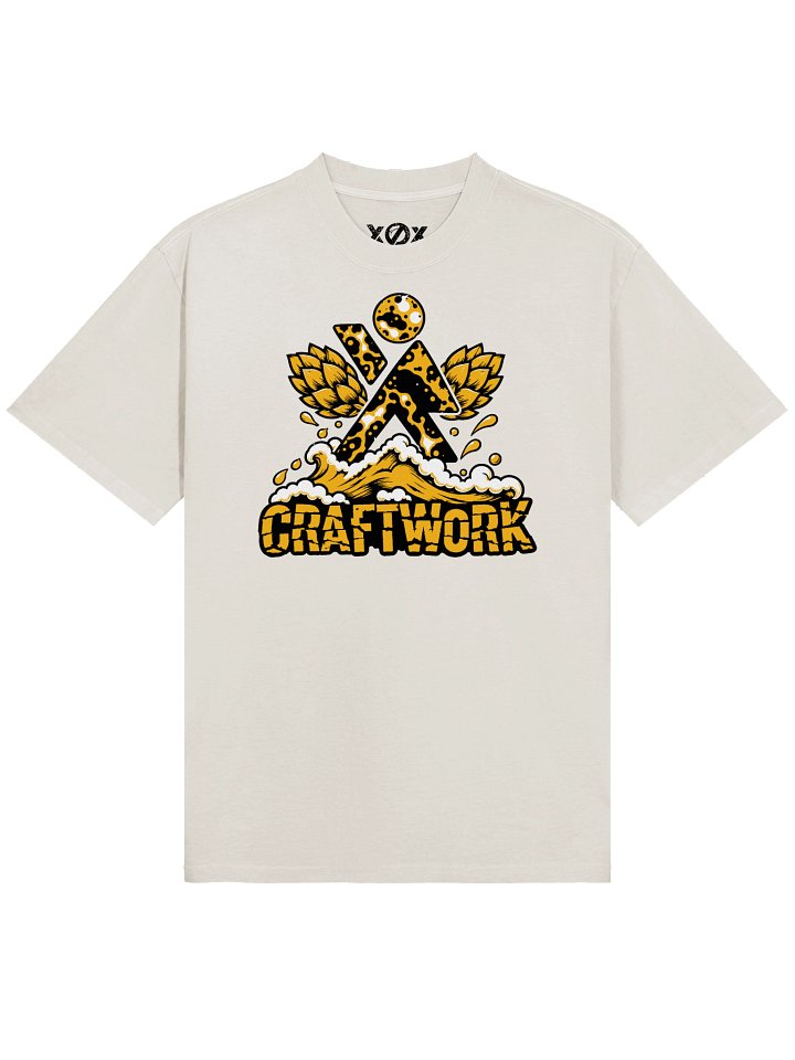 CRAFTWORK cream oversized T-shirt, front print and XOX Tribe inside label
