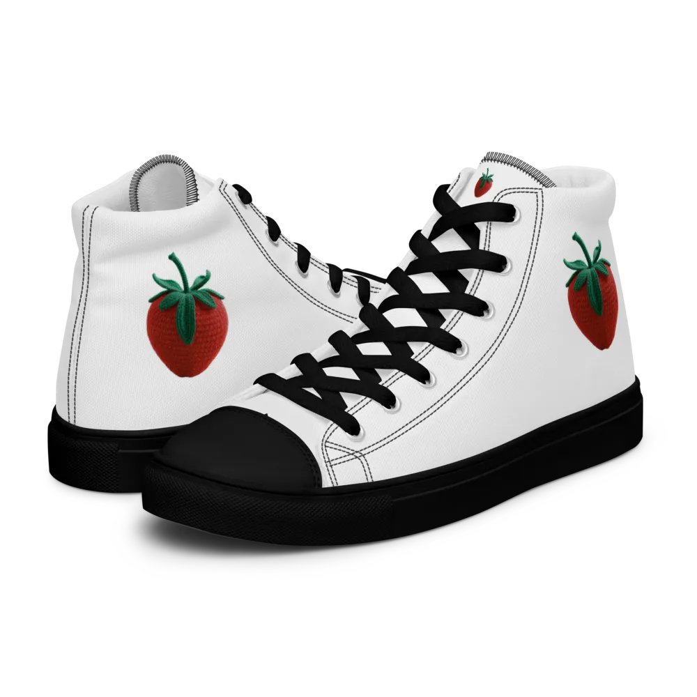 CozyAvocado Women's High Top Canvas Shoes Strawberry #01 product image (10)
