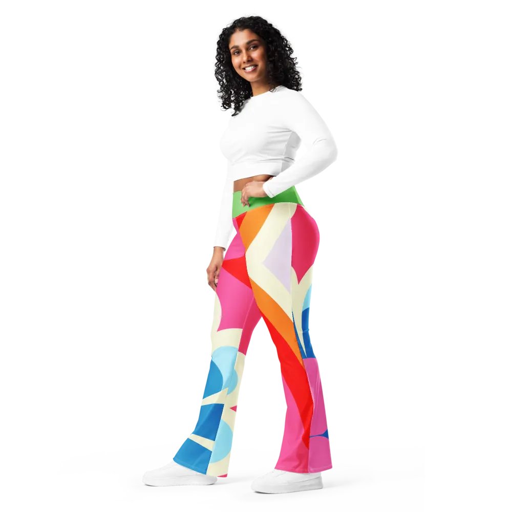 Retro Fuchsia/Orange Sherbet Flared Leggings product image (3)