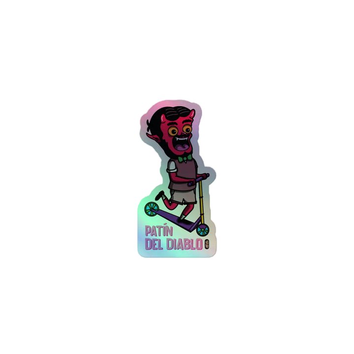 Patín del Diablo - Sticker (Holographic Kiss Cut) product image (1)