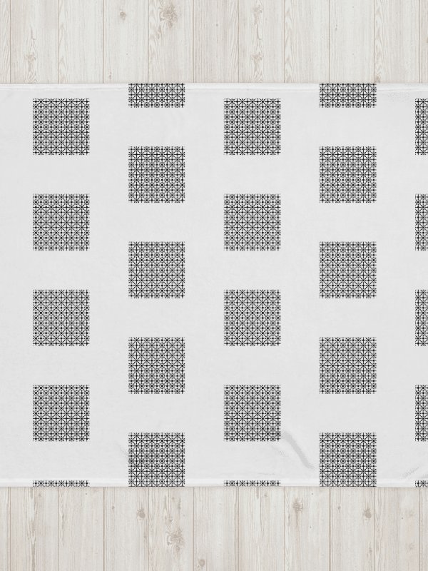 Black and White tiled patterned Printed Throw Blanket product image (5)