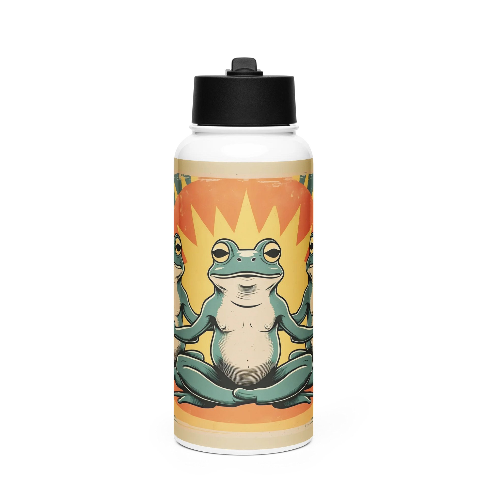 Meditating Frog Stainless Steel Water Bottle product image (1)