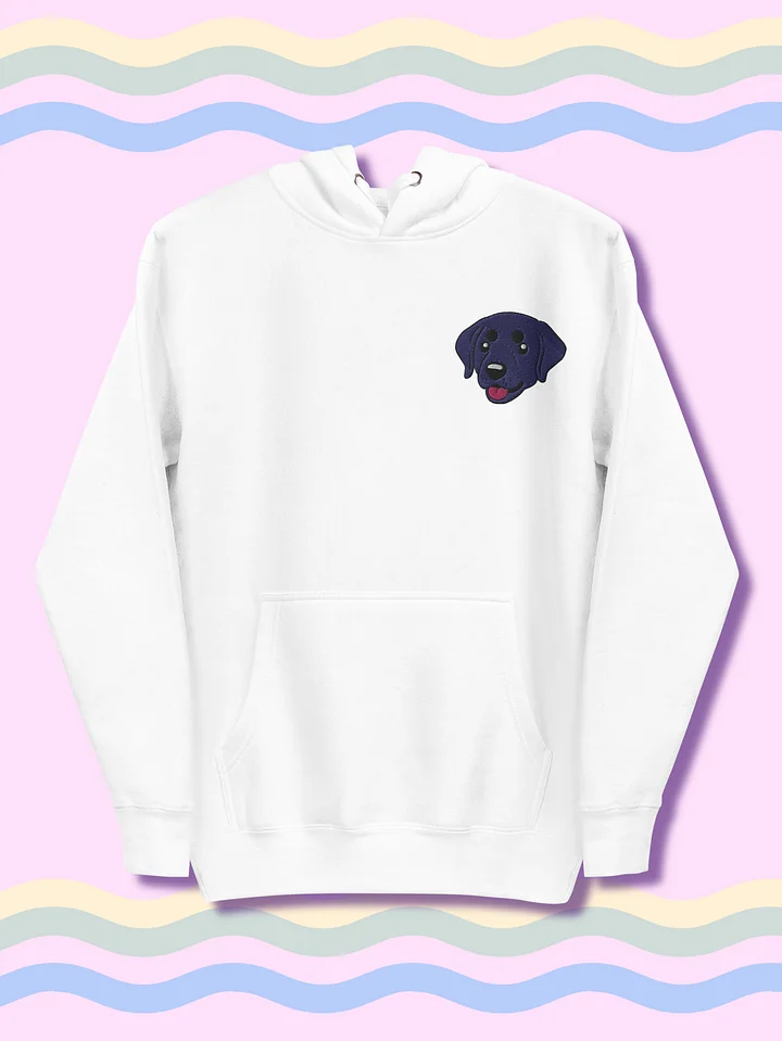 Happy Black Labrador Retriever Pup Embroidered Unisex Premium Hoodie product image (1)