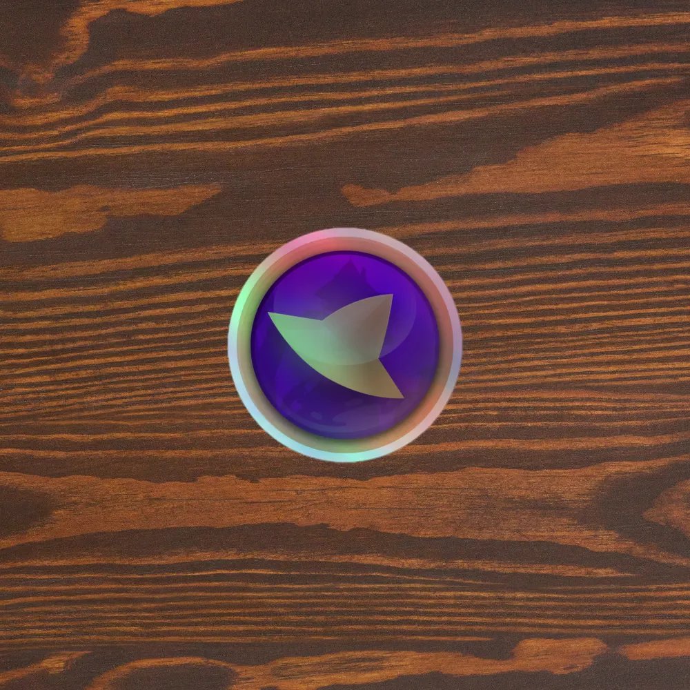 hat badge holo sticker product image (3)