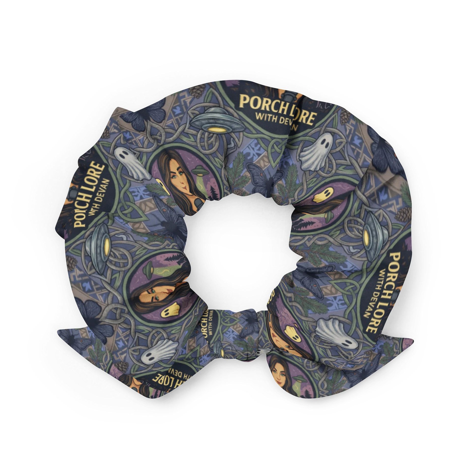 PORCH LORE DEVAN PERIWINKLE MOTH SCRUNCHIE product image (2)
