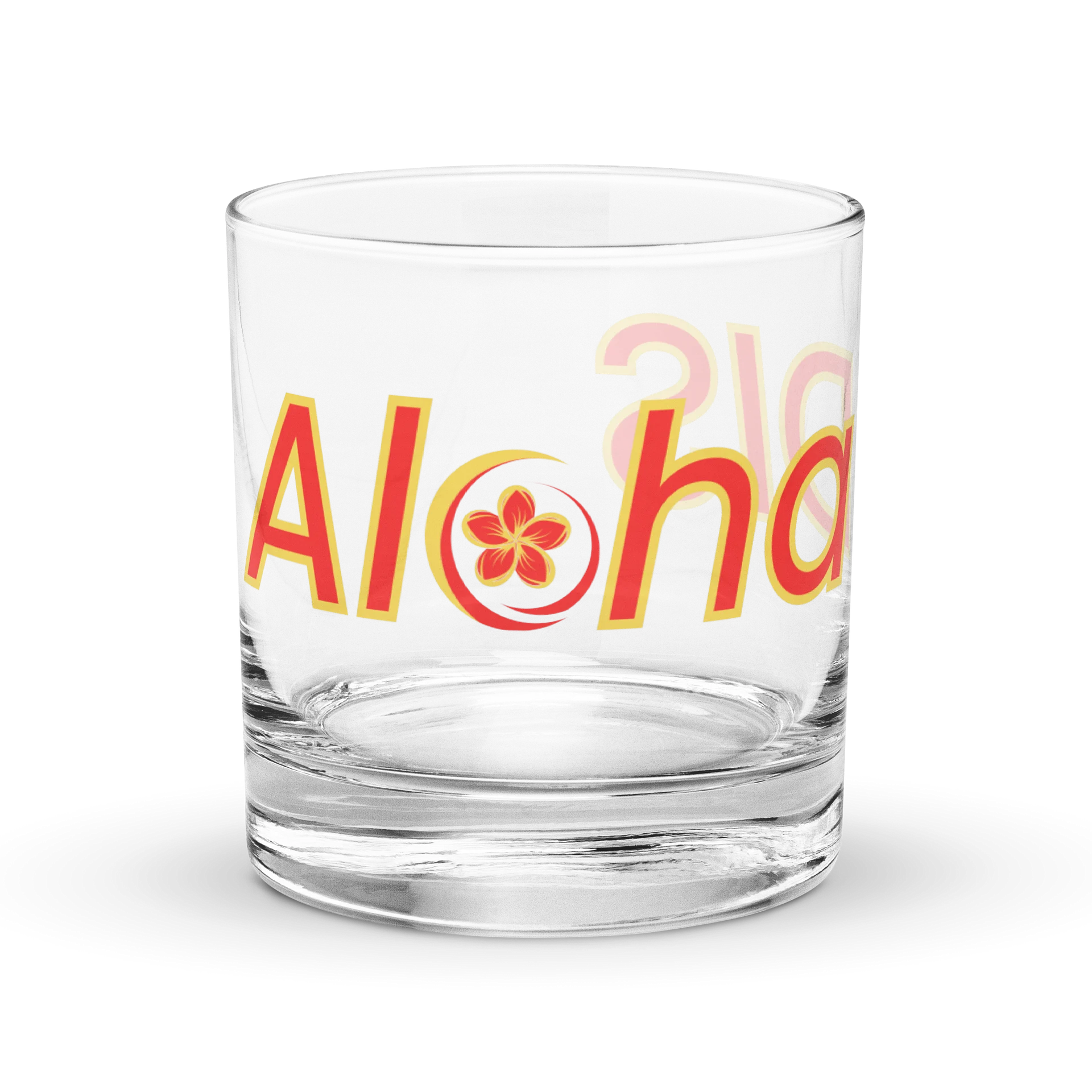 (NEW) Aloha DIS Plumeria Rock Glass product image (1)
