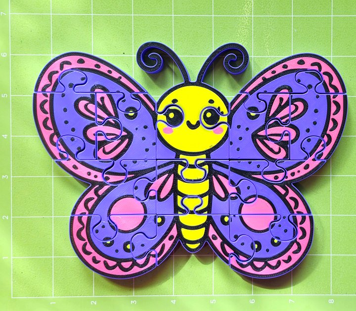 Butterfly Jigsaw Puzzle, 3D-Printed Educational Toy for Toddlers, Montessori Learning, Springtime Play for Kids product image (2)