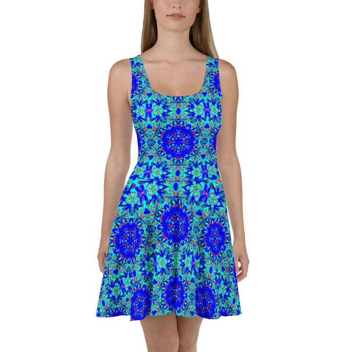 Aqua Floral Skater Dress product image (2)