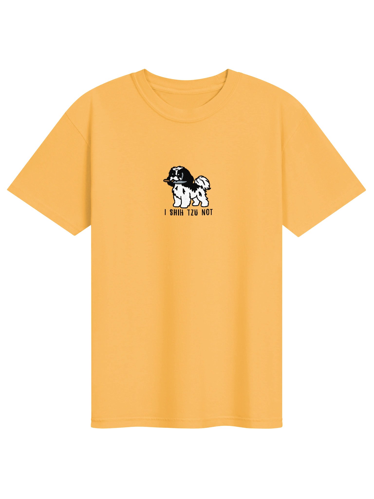 I Shih Tzu Not Funny Chibi-Style Embroidered T-Shirt for Shih Tzu(Black & White) Owners product image (55)
